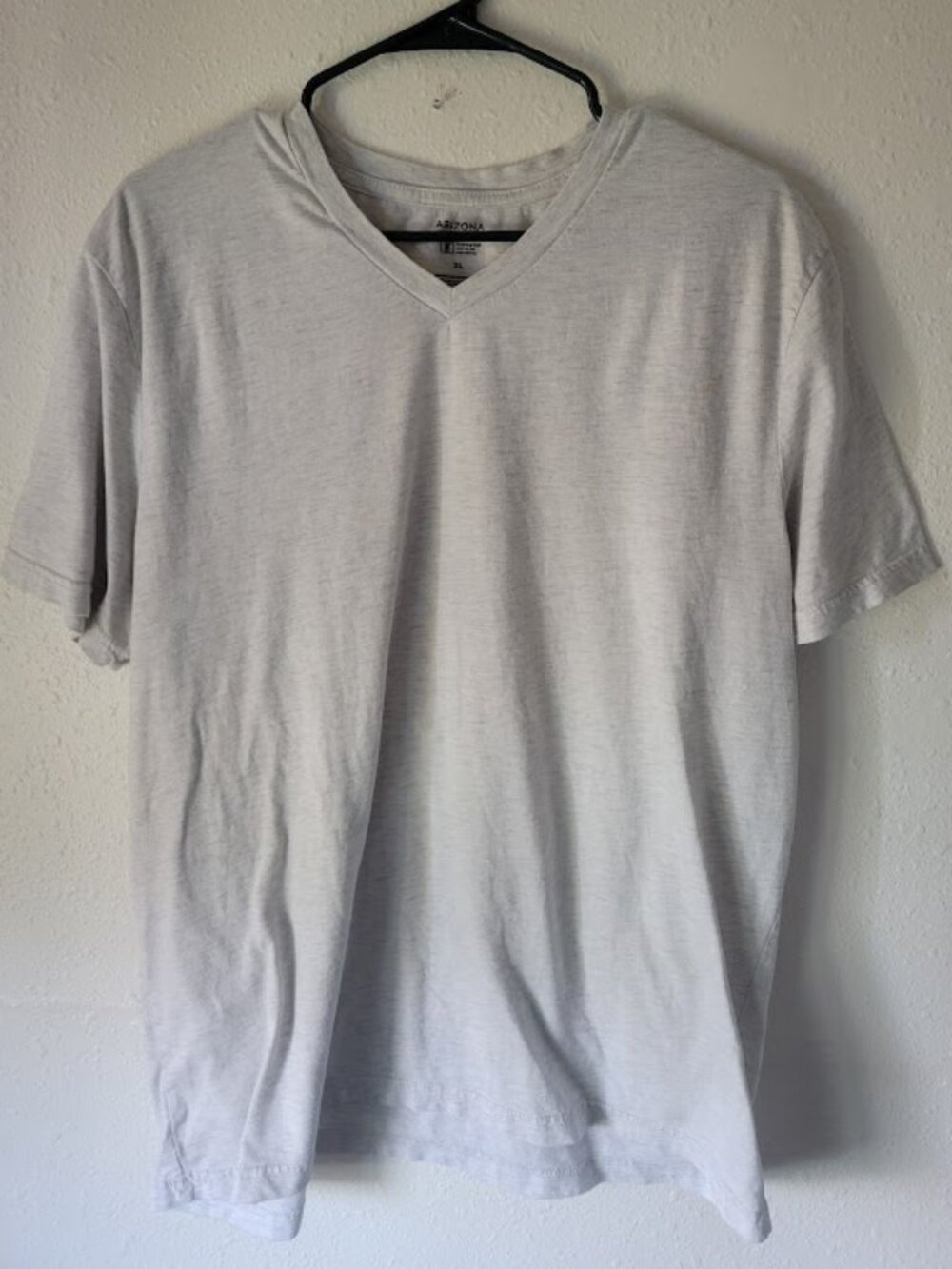 Arizona Jean Co V-Neck T-Shirt Men's XL Light Gray Short Sleeve Tee